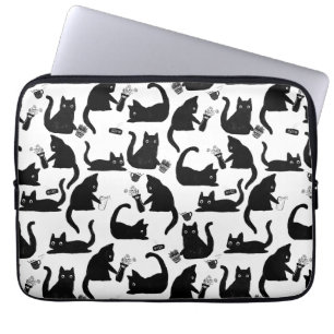 Housse Pour Ordinateur Portable Les mauvais chats frappent des trucs sur