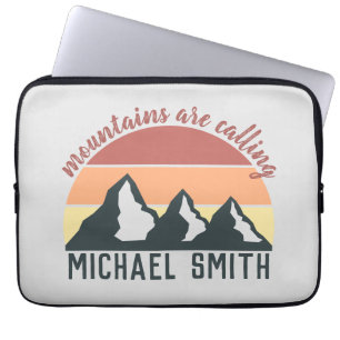 Housse Pour Ordinateur Portable Les montagnes pastel vintages appellent le monogra