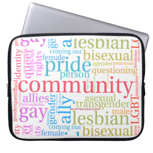 Housse Pour Ordinateur Portable Les mots colorés de la communauté arc-en-ciel de S
