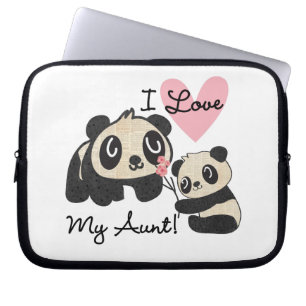 Housse Pour Ordinateur Portable Les pandas I aiment ma tante