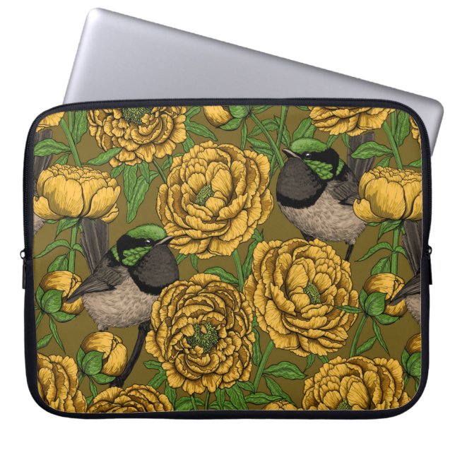 Housse Pour Ordinateur Portable Les pivoines et les brunes (Devant)