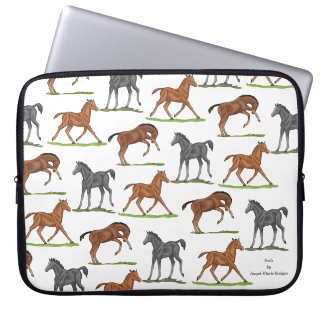 Housse Pour Ordinateur Portable Les poulains du cheval (Devant)