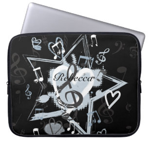 Housse Pour Ordinateur Portable L'étoile musicale personnalisée note le motif de