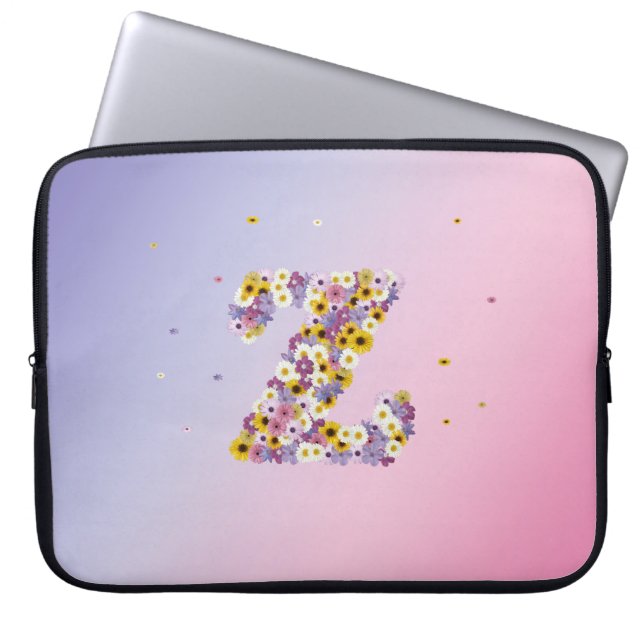 Housse Pour Ordinateur Portable Lettre de fleurs z (Devant)