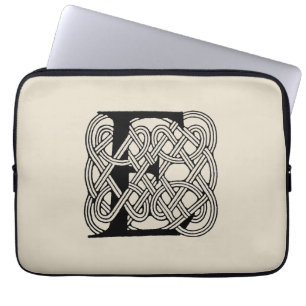Housse Pour Ordinateur Portable Lettre E Noeud Celtique Monogramme Vintage