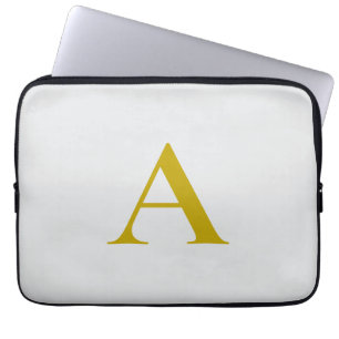 Housse Pour Ordinateur Portable Lettre initiale de monogramme personnalisé de coul