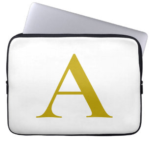 Housse Pour Ordinateur Portable Lettre initiale de monogramme personnalisé de coul