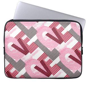 Housse Pour Ordinateur Portable Lettre magenta géométrique d'amour