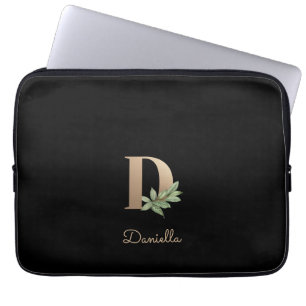 Housse Pour Ordinateur Portable LETTRE MONOGRAPHIQUE BOtanique Élégante D Sleeve O