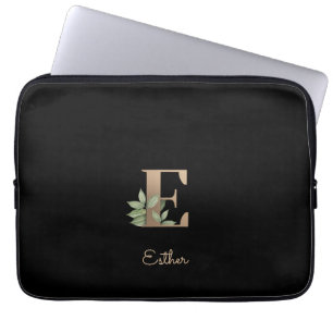 Housse Pour Ordinateur Portable LETTRE MONOGRAPHIQUE BOtanique Élégante E Sleeve o