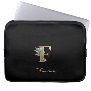 Housse Pour Ordinateur Portable LETTRE MONOGRAPHIQUE BOtanique Élégante F Sleeve o