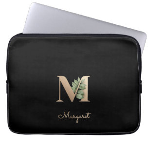 Housse Pour Ordinateur Portable LETTRE MONOGRAPHIQUE BOtanique Élégante M Sleeve O