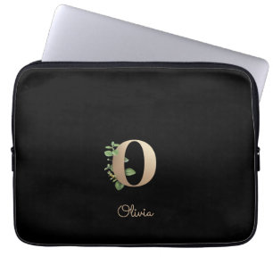 Housse Pour Ordinateur Portable LETTRE MONOGRAPHIQUE BOtanique Élégante O Sleeve o