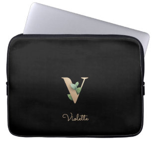 Housse Pour Ordinateur Portable LETTRE MONOGRAPHIQUE BOtanique Élégante V Sleeve o