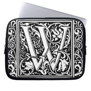 Housse Pour Ordinateur Portable Lettre W Monogramme médiéval Art Nouveau