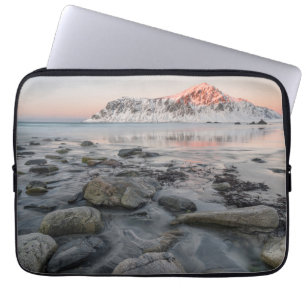 Housse Pour Ordinateur Portable Lever du soleil Flakstad et la plage de Skagsanden
