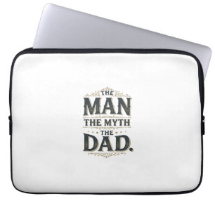 Housse Pour Ordinateur Portable L'homme le mythe le papa vintage typographie t-shi