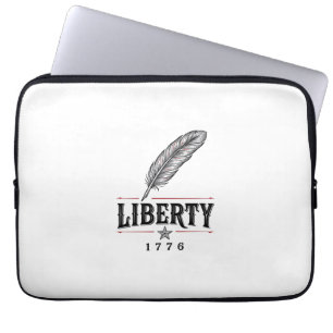Housse Pour Ordinateur Portable Liberté 1776 Dessin vectoriel de plume patriotique