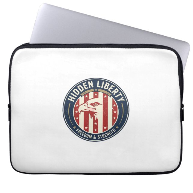 Housse Pour Ordinateur Portable Liberté Cachée Patriotique Illusion Optique Patrio (Devant)