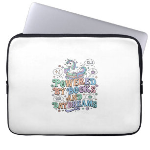 Housse Pour Ordinateur Portable Licorne alimentée par les livres et les rêveries K