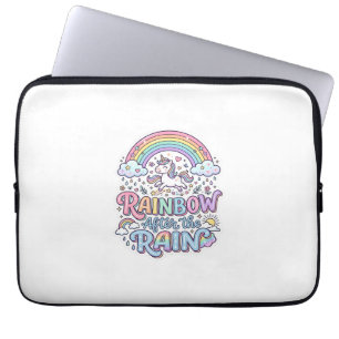 Housse Pour Ordinateur Portable Licorne Arc-en-ciel après la pluie Premium Vector