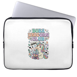 Housse Pour Ordinateur Portable Licorne Boba Licorne Club Kawaii Typographie Desig