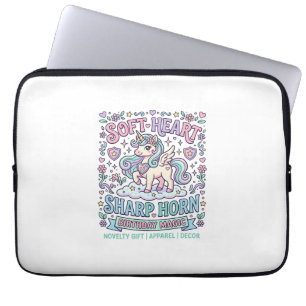 Housse Pour Ordinateur Portable Licorne Cœur Doux Corne Pointue Typographie Gras P
