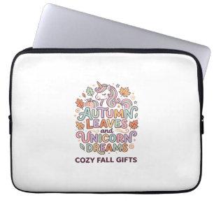 Housse Pour Ordinateur Portable Licorne Feuilles d'automne et rêves de licorne Typ