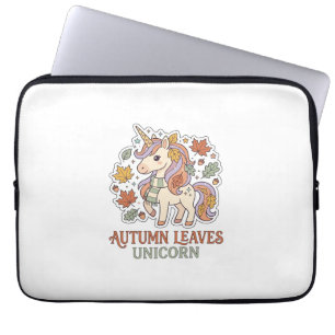 Housse Pour Ordinateur Portable Licorne Feuilles D'automne Licorne Graphisme Merch