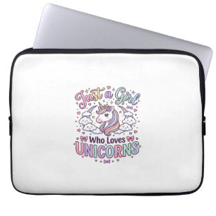 Housse Pour Ordinateur Portable Licorne Juste une fille qui aime les licornes fond