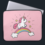 Housse Pour Ordinateur Portable Licorne mignonne sur une conception d'arc-en-ciel<br><div class="desc">Licorne mignonne sur une conception d'arc-en-ciel avec l'arrière - plan personnalisable de couleur.</div>
