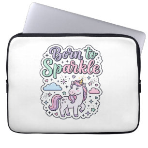Housse Pour Ordinateur Portable Licorne née pour briller Graphisme Merch Desig