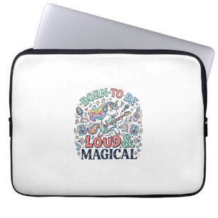 Housse Pour Ordinateur Portable Licorne née pour être forte et magique Blanc Origi