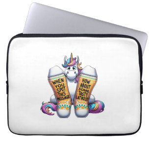 Housse Pour Ordinateur Portable Licorne portant des chaussettes Hommes Femmes Enfa