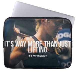 Housse Pour Ordinateur Portable Lifting Is My Therapy - entraînement de gym pour f