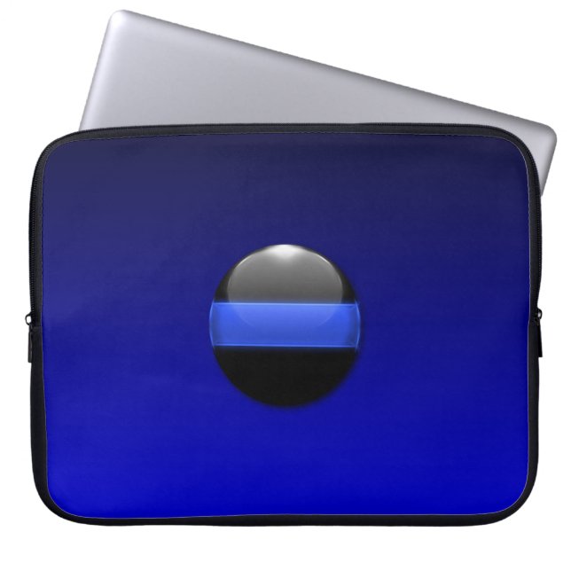 Housse Pour Ordinateur Portable Ligne bleue mince (Devant)