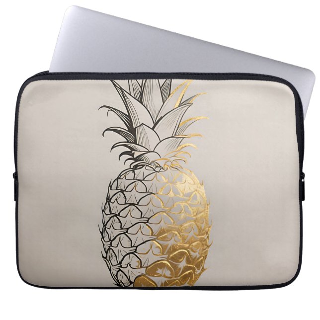 Housse Pour Ordinateur Portable Ligne de l'ananas doré (Devant)