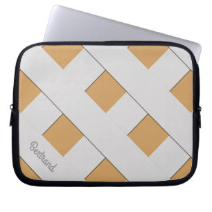 Housse Pour Ordinateur Portable Lignes de gris pastel à croisement géométrique ave