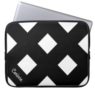 Housse Pour Ordinateur Portable Lignes noires pastel de passage géométrique avec n
