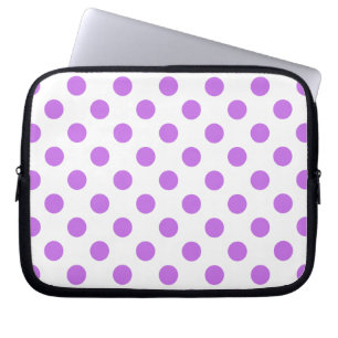 Housse Pour Ordinateur Portable Lilac et pois blancs