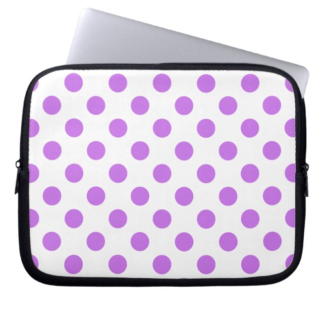 Housse Pour Ordinateur Portable Lilac et pois blancs (Devant)