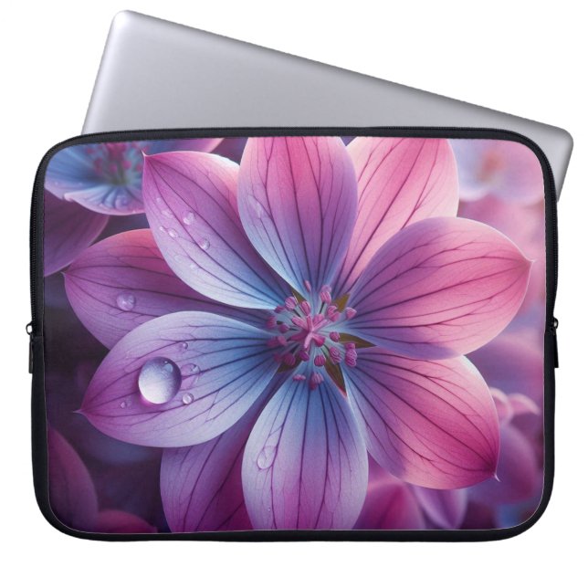 Housse Pour Ordinateur Portable Lilac Floral rose et violet (Devant)