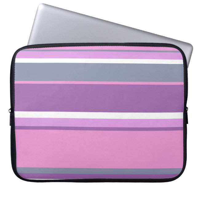 Housse Pour Ordinateur Portable Lilac rayures (Devant)