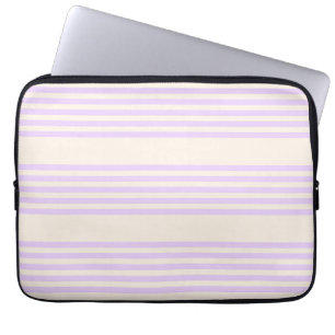 Housse Pour Ordinateur Portable Lilac violet et beige cinq bandes motif