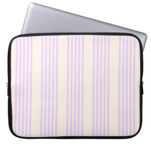 Housse Pour Ordinateur Portable Lilac violet et beige cinq bandes motif