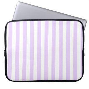 Housse Pour Ordinateur Portable Lilac violet et blanc bonbons rayures
