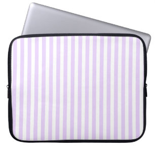 Housse Pour Ordinateur Portable Lilac violet et blanc bonbons rayures
