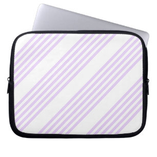 Housse Pour Ordinateur Portable Lilac violet et blanc cinq bandes motif
