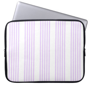 Housse Pour Ordinateur Portable Lilac violet et blanc cinq bandes motif