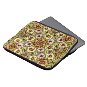 Housse Pour Ordinateur Portable L'illustration vintage fleurit le motif de